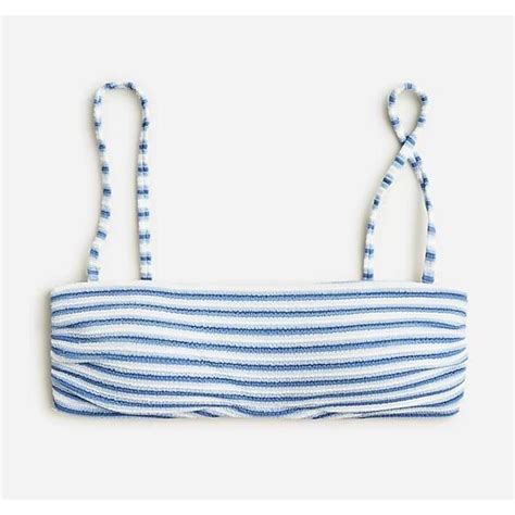 J Crew Swim Jcrew Textured Bandeau Bikini Top Womens Plus X Blue White Striped Nwt Poshmark