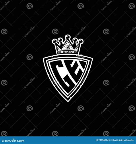 Ge Logo Monogram Shield Crown Luxury Design Stock Vector Illustration