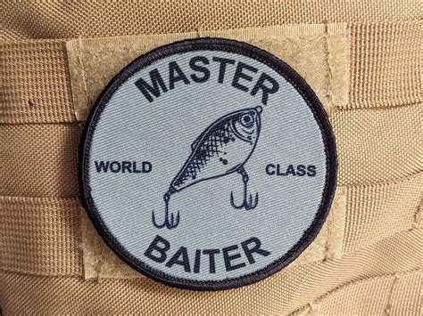 Master Baiter Fishing Joke Meme 3 Circle Removable Morale Patch With ...