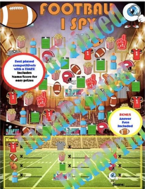 Superbowl LVII Football I Spy Party Game - Etsy