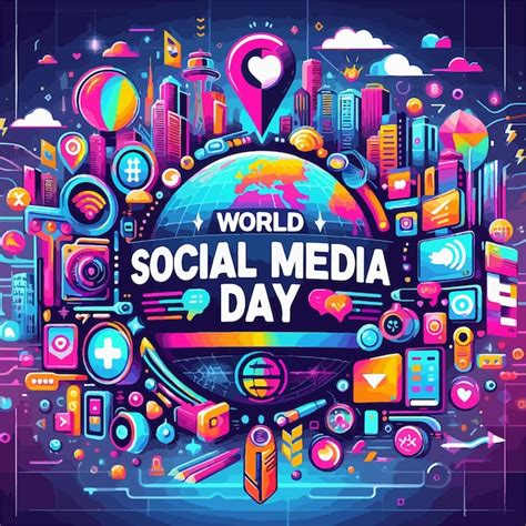 Premium Vector World Social Media Day Commemoration Vector Illustration