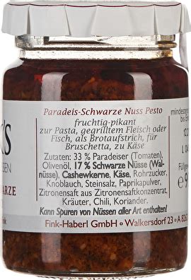 Fink S Delikatessen Paradeis Schwarze Nuss Pesto 110g WEIN CO