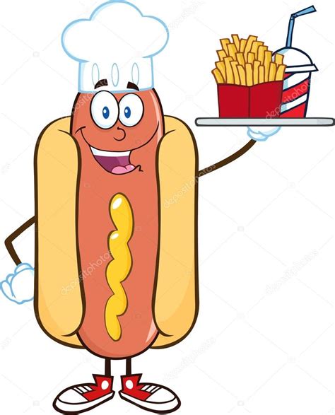 Hot Dog Chef with junk food Stock Vector Image by ©HitToon #61081679