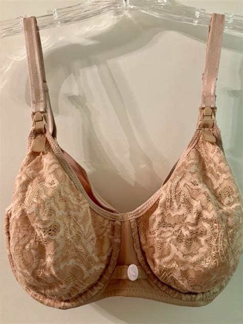 Anita Stretch Lace Nursing Bra Nude Size D Euc Gem