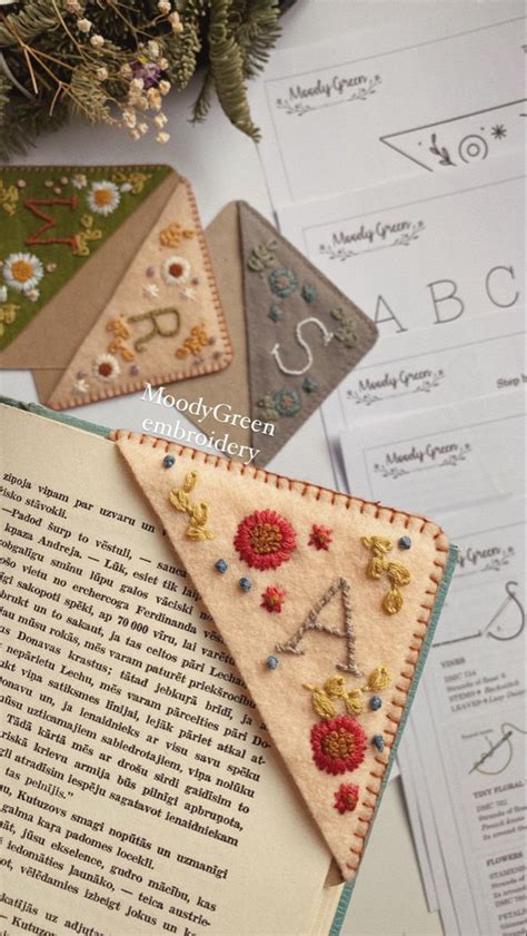 NEW Original MoodyGreen Embroidery Design Bookmarks Now As PDF Patterns