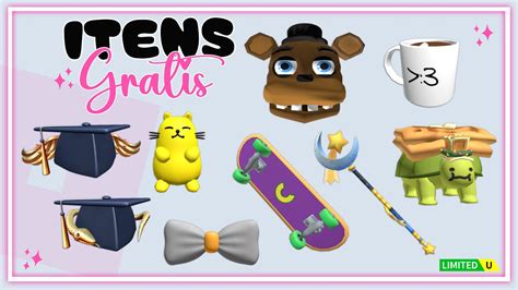 9 ITENS LIMITED GRATIS DISPONIVEIS HOJE NO ROBLOX YouTube