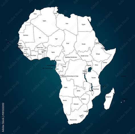 Vecteur Stock Carte Afrique Pays Fr Et En Calques Modifiables Adobe
