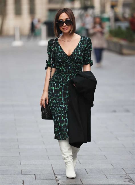 Myleene Klass In A Green Print Dress Was Seen Out In London 11 05 2020