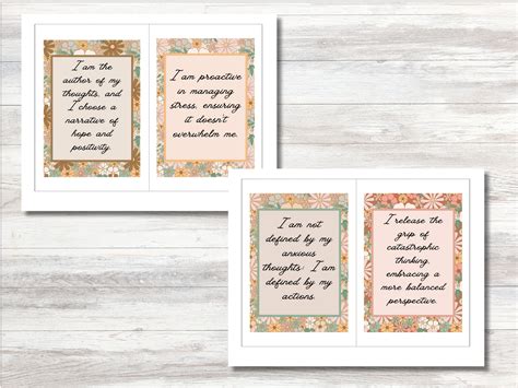 Printable Anxiety Affirmation Cardscalming Positive Affirmations For