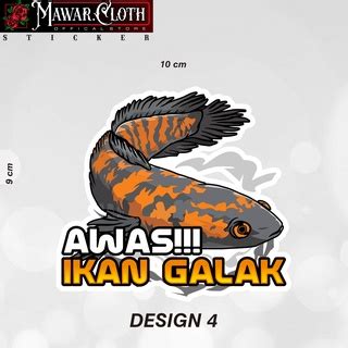 jual stiker aquarium ikan galak awas ikan predator channa snake head