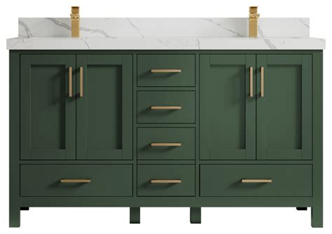 Willow Collection Malibu, 60" Double - Transitional - Bathroom Vanities ...