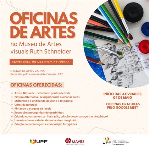 MAVRS e curso de Artes Visuais da UPF lançam oficinas gratuitas on line