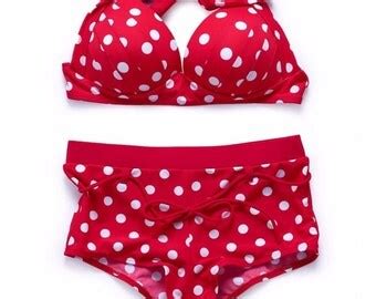 Red Polka Dot Bikini Etsy