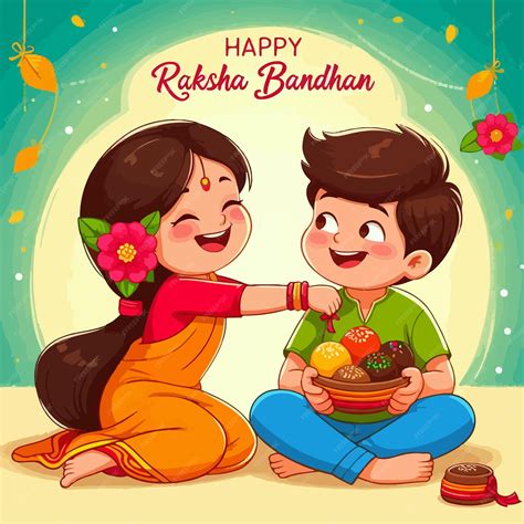 premium vector indian brother  sister festival happy raksha