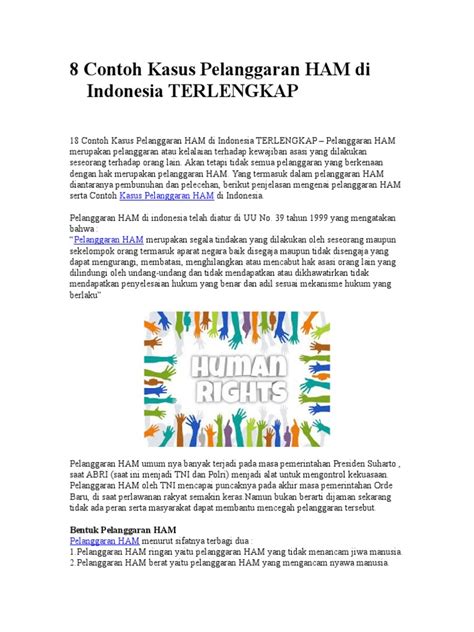 20 Contoh Kasus Pelanggaran Ham Di Indonesia Dan Analisisnya My Tugas