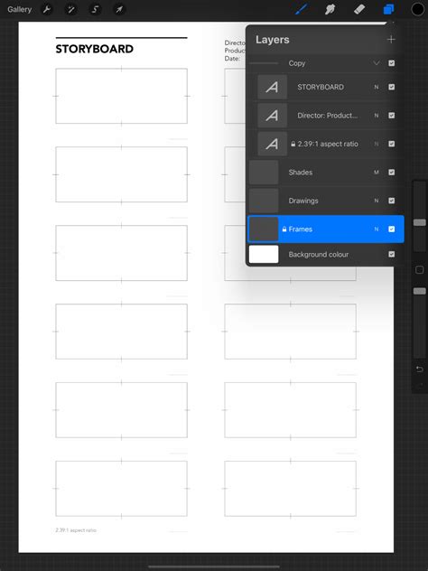 Film Storyboards Drawers Surplus Free Procreate Storyboard Template