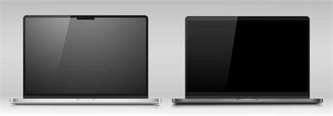 Premium Vector Mockups Of Laptops In A Metal Case With Black Screens