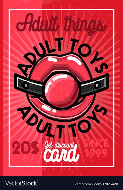 Color Vintage Sex Shop Banner Royalty Free Vector Image