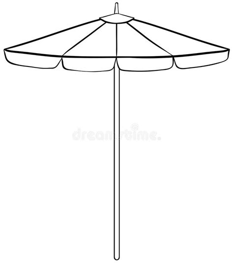 The Beach With An Umbrella And Chairs Stock Vector Illustration Of