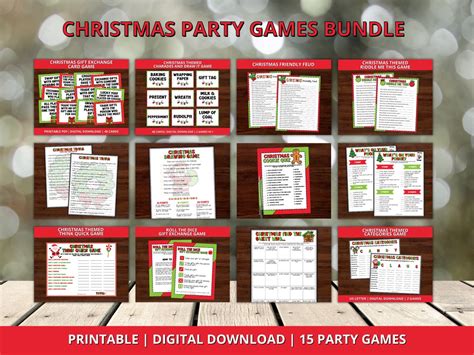 Holiday Party Games for Large Groups, Christmas Party Game Bundle ...