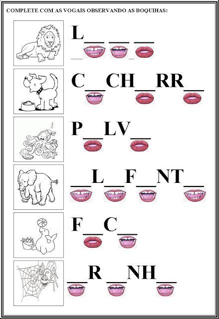Ol Encontrei Atividades Do M Todo F Nico Para Completar As Vogais