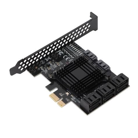 TMISHION Carte SATA PCIE Carte D Extension PCIE 8 Ports Dissipation