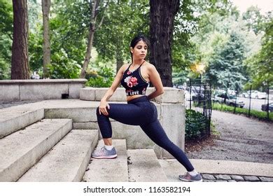 Latina Hispanic Woman Stretches Before Workout Stock Photo Shutterstock