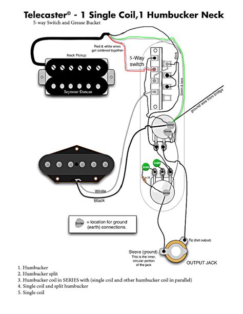 Telecaster Neck Humbucker Guitar Wiring Diagrams