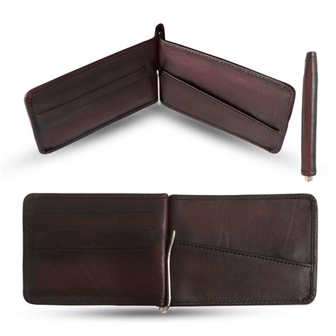 Slim money clip wallet wine – Artofit