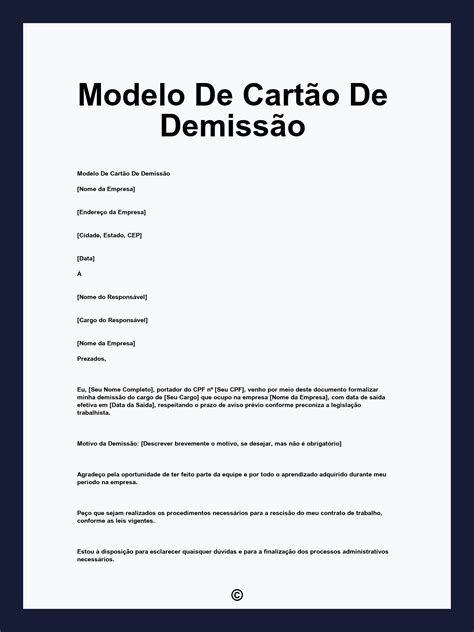 Diário De Demissão De Uma Funcionária Pública De Classe S - Modelo De Cartão De Demissão