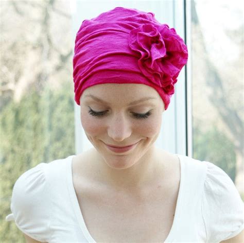 Stylish Chemo Headwear For Womens Hair Loss Fuchsia Pink Handmade