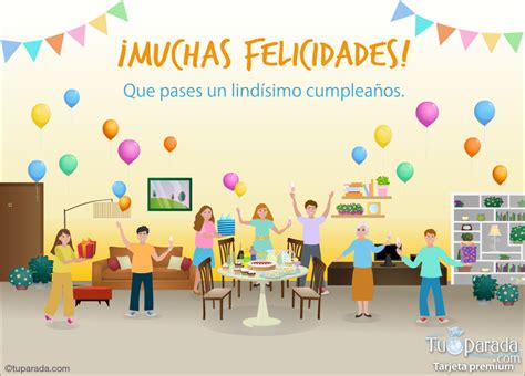 Tarjeta de feliz cumpleaños en familia tarjetas de Cumpleaños