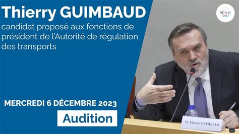 Autorit De R Gulation Des Transports Audition Du Candidat Thierry