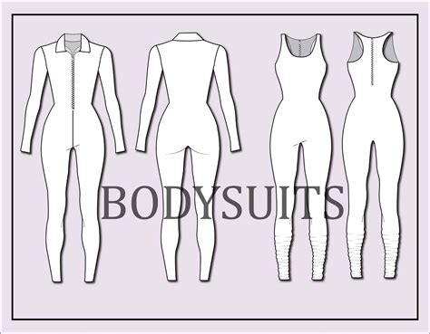 Swimsuits Set Bundle Vector Bikini Fashion Flat Sketch For Adobe Illustrator Swimsuit