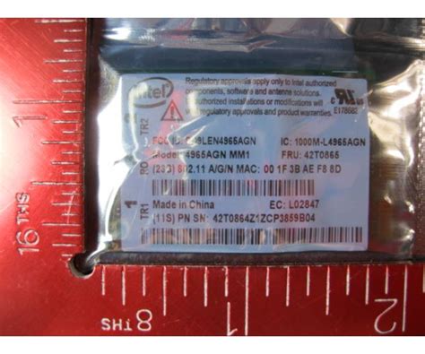 INTEL 4965AGN WIRELESS MINI-PCIe CARD in USA, Europe, China, and Asia