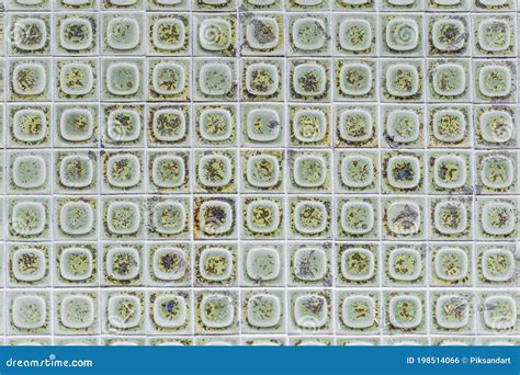 Tiled Floor Tiles with Green Pattern Stock Photo - Image of building ...