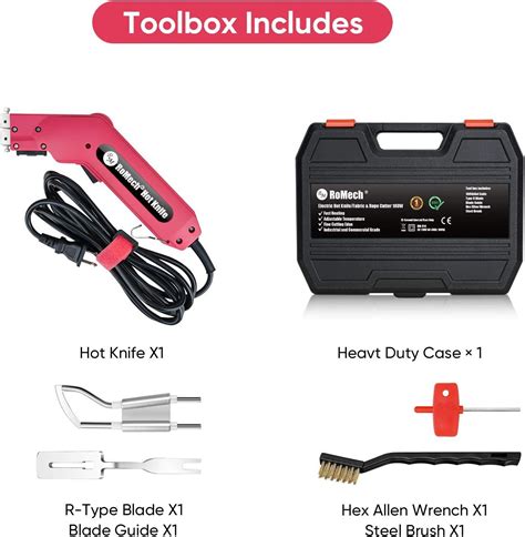 Romech Pro Electric Rope Cutter Hot Knife Heat Sealer With Adjustable Power Cutting Tool Kit
