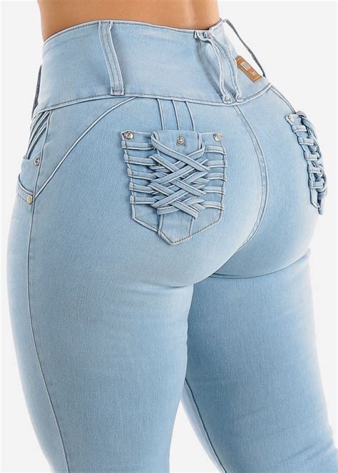 Moda Xpress Butt Lifting Skinny Jeans Mid Rise Butt Lifting Light Jeans