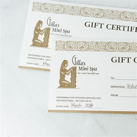 Gilla's Spa offers gift certificates, perfect for a luxurious Valentine