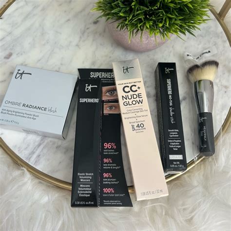 It Cosmetics Makeup New It Cosmetics Set Blush Mascara Nude Glow Skin Tint No Brush