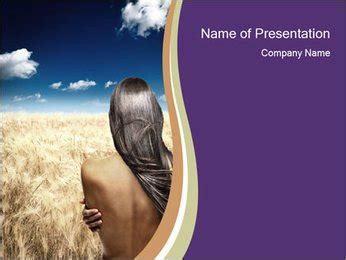 Nude Woman In Wheat Field PowerPoint Template Backgrounds Google Slides ID 0000016679