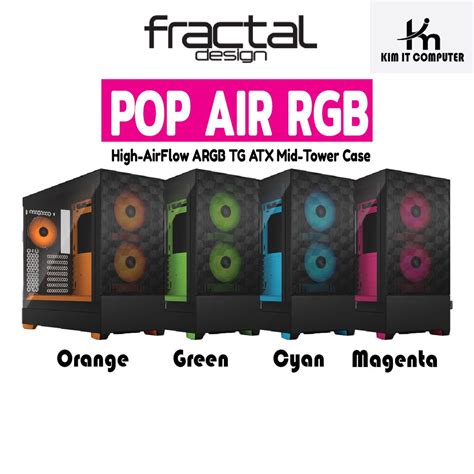 Case Fractal Design POP AIR RGB TG Clear Tint ATX Mid-Tower | Shopee ...