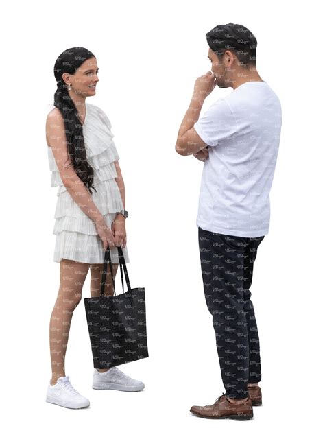 Cut Out Man And Woman Standing And Talking Vishopper