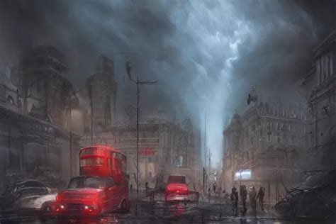 The Post Apocalyptic Streets Of London During A Heavy Stable