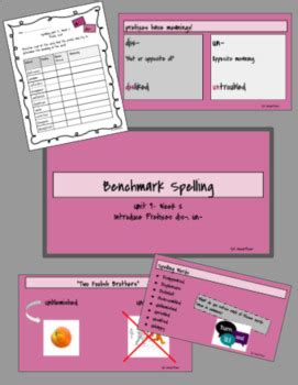 Benchmark Advanced Spelling Grade Unit Supplemental Material By