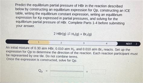 Solved Predict The Equilibrium Partial Pressure Of M