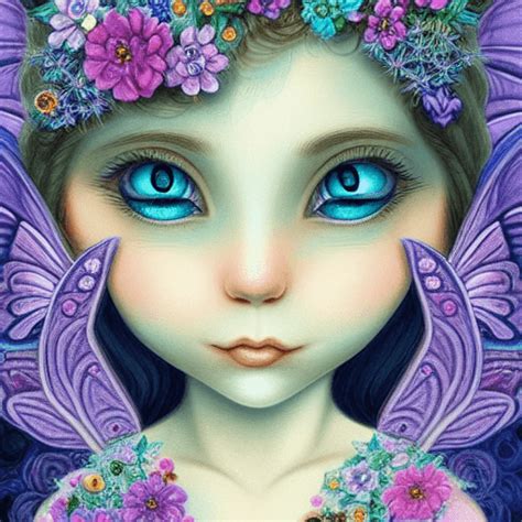 Cute Roundeyed Fairy Digital Painting Creative Fabrica