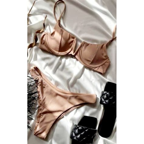 Sexy Underwire Nude Colored Two Piece Premium Swimsuit Small Shopee Philippines