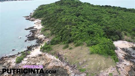 Hot Babe Amthai Stripping Naked On A Tropical Beach