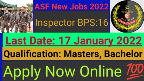 ASF New Jobs 2022 Inspector Jobs Bps16 Apply Online YouTube